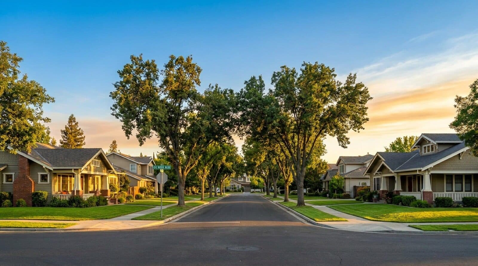 Modern single family home in Elk Grove at golden hour