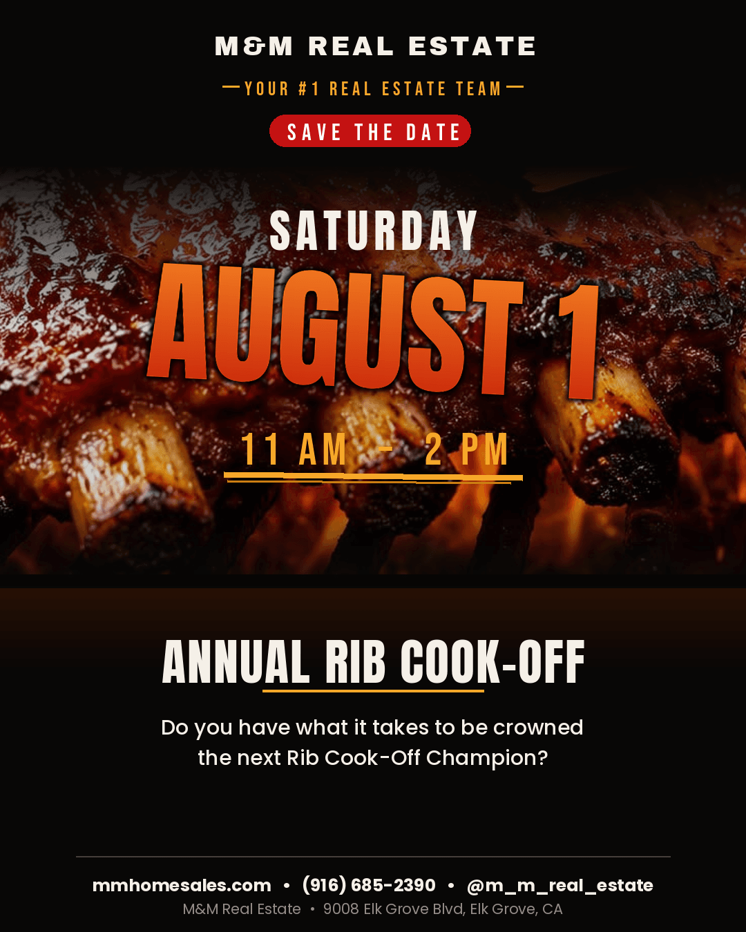 M&M Real Estate Annual Rib Cook-Off flyer