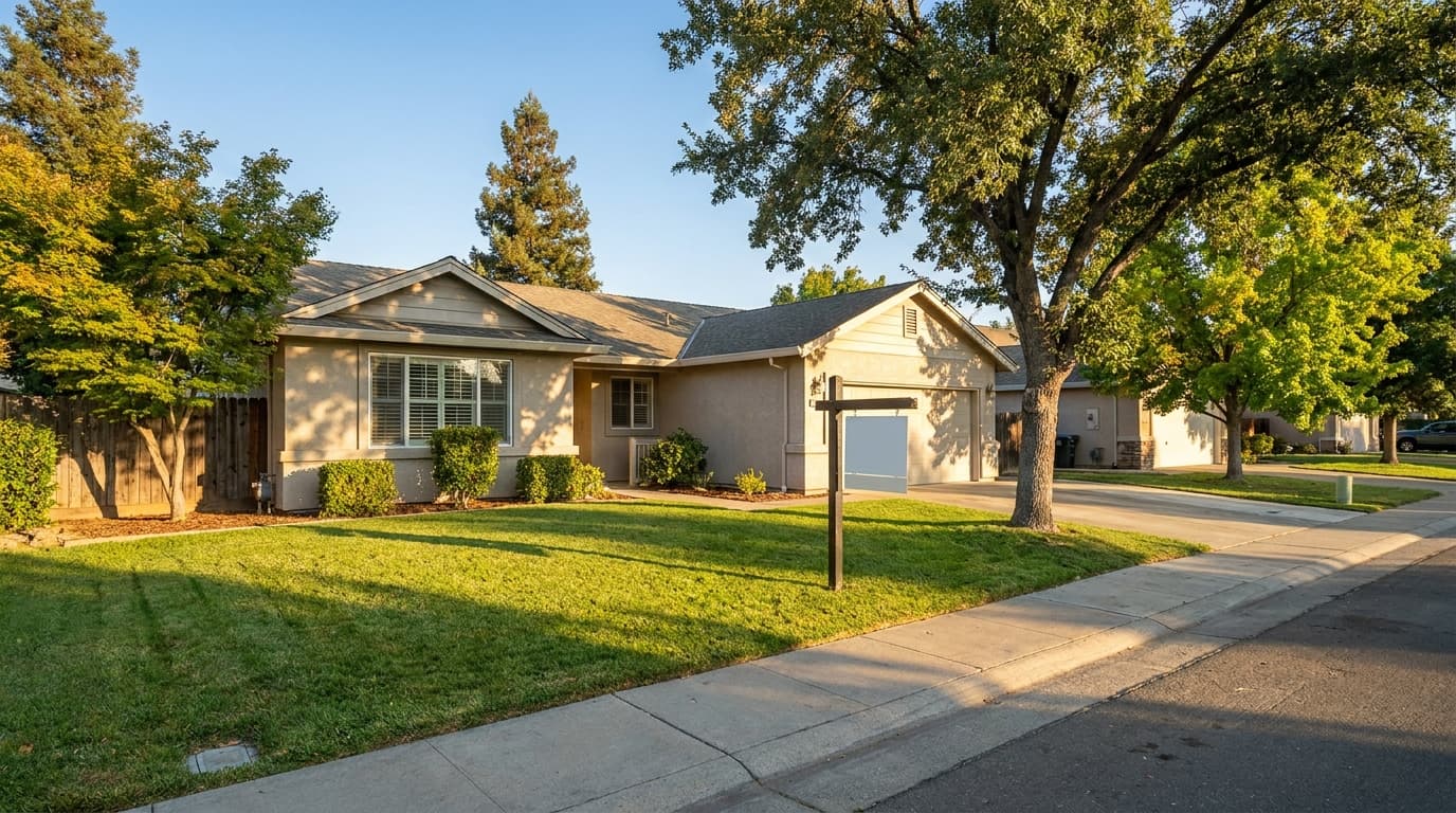 A well kept single story rental home for sale on a quiet Elk Grove California street in October 2026